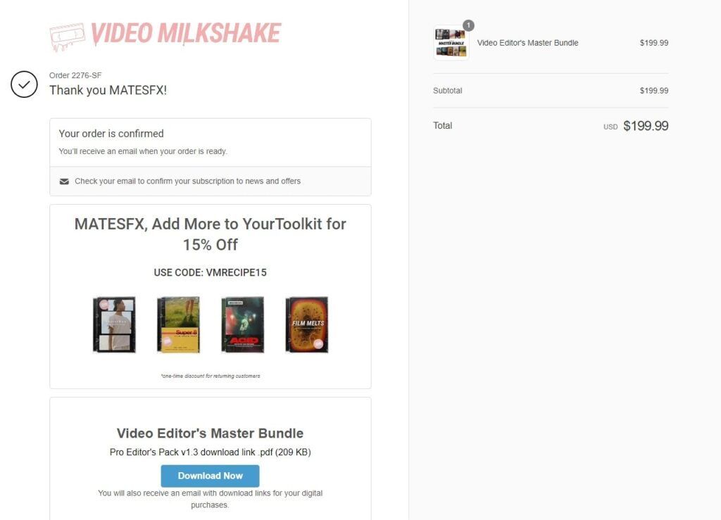 Video Milkshake - Starlight Filter Presets